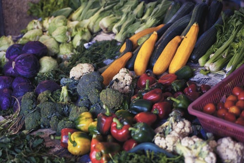 Healthy vegetables Laid Out at a Farmer's Market